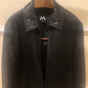Black lamb skin leather jacket